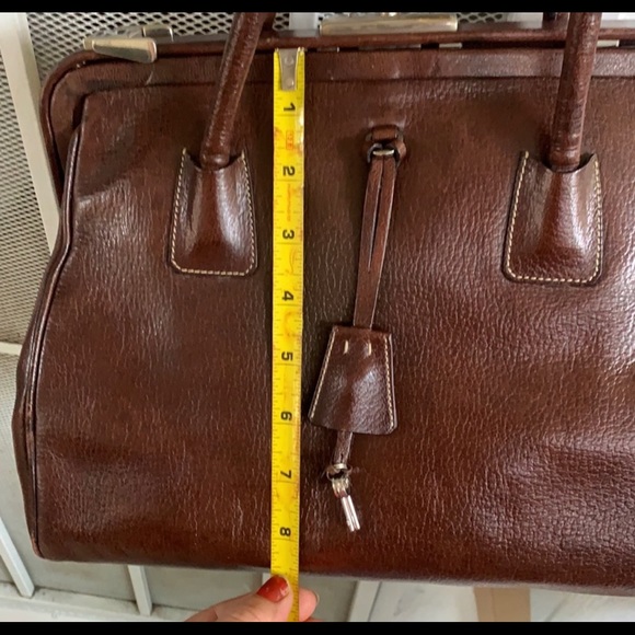 COPY**  🤎PRADA🤎 Brown Leather Doctor Satchel Bag - Picture 9 of 14
